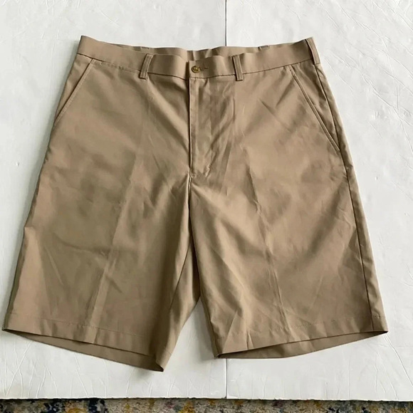 PGA Tour flat front golf shorts, tan. 10” inseam. Size 34 - Picture 2 of 9